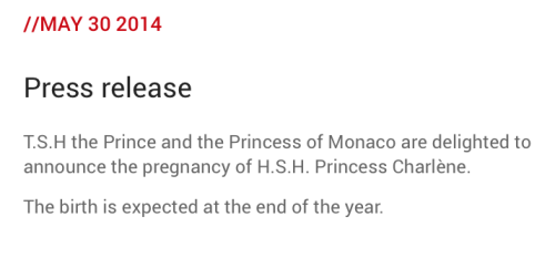 Princess Charlene Pregnancy Announcement