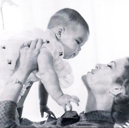 Princess  Grace with baby Caroline