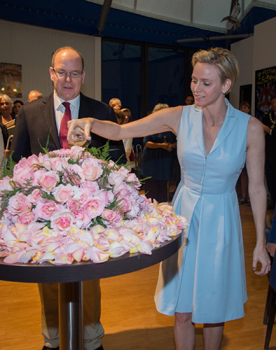 Princess Charlene champaigning roses