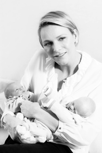 Princess Charlene with Monaco Twins