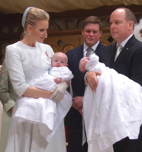 Princess Charlene & Prince Albert  with twins