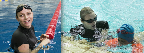 Princess Charlene - teaching swimming