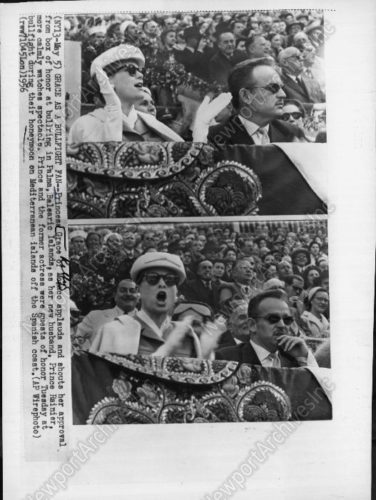 Princess Grace & Prince Rainier at Bullfight in Spain1956