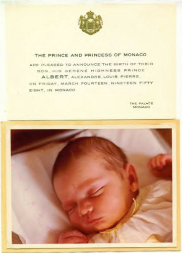 1958 Prince Albert Birth Announcement